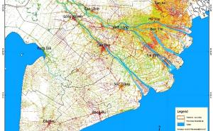 Durch Fernerkundung und Copernicus Notfallkartierungsdienst großräumige Bodenabsenkungen im Mekong-Delta dokumentiert