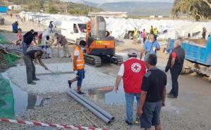 Flüchtlingslager auf Lesbos: DRK verbessert Wasser- und Hygieneversorgung in Kara Tepe