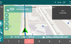 Spezielle Navigations-App für fahrzeugeigene Navigationssysteme