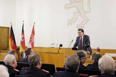 BBK-Prä­si­dent Chri­stoph Un­ger spricht wäh­rend der fei­er­li­chen...