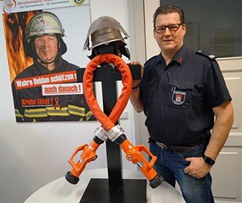 Marcus Bätge, Feuerwehrmann und Geschäftsführer der FeuerKrebs gUG.