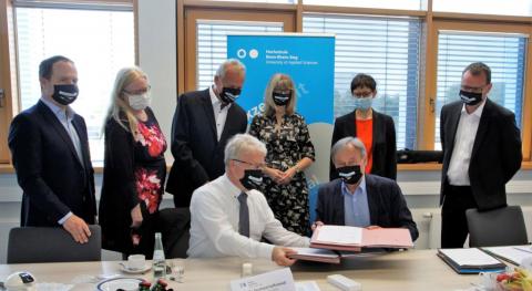 DLR und H-BRS bei der Unterzeichnung des Kooperationsabkommens am 26. Juni 2020