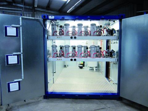 Ein Sauerstoffkonzentratoren-Container in Modulform.