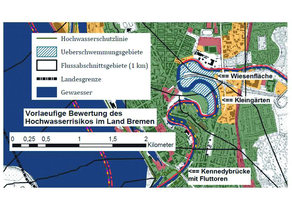 Auszug aus Bremerhaven Hochwassergefährdungskarte