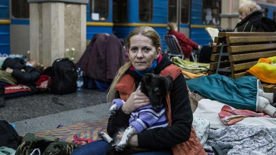 Einziger Schutz: Auch in der Ukraine flüchten die Menschen sich in die...