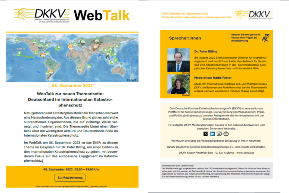 WEBTALK UND NEUE THEMENSEITE: DEUTSCHLAND IM INTERNATIONALEN KATASTROPHENSCHUTZ