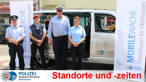 Mobile Wache der Polizei in Oberhausen.
